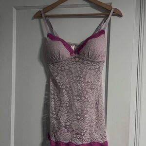 Gilly Hicks Lace Chemise in Pink and Purple